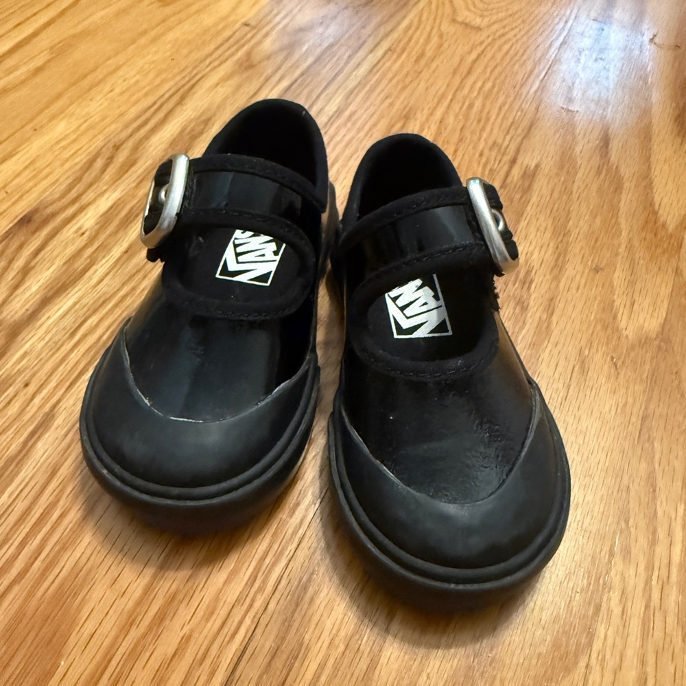 Vans Black Patent Leather Mary Jane Buckle Shoes